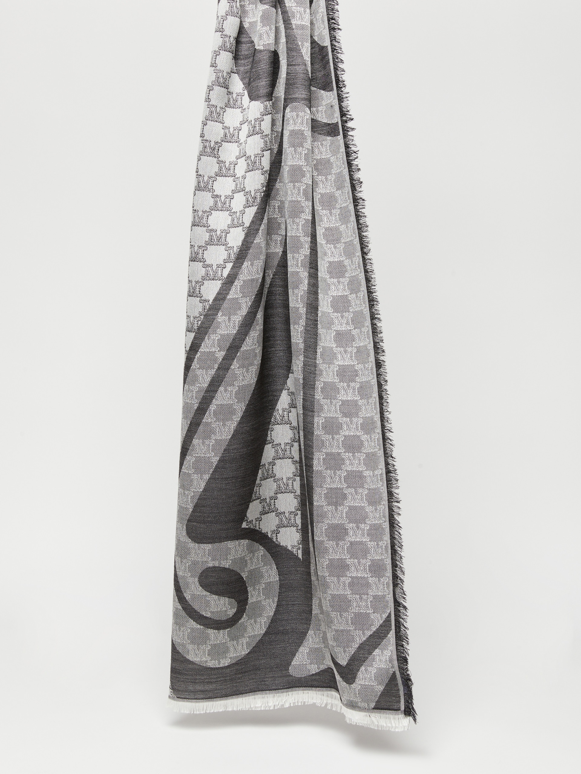 ACINOSO Jacquard silk and wool stole - 1
