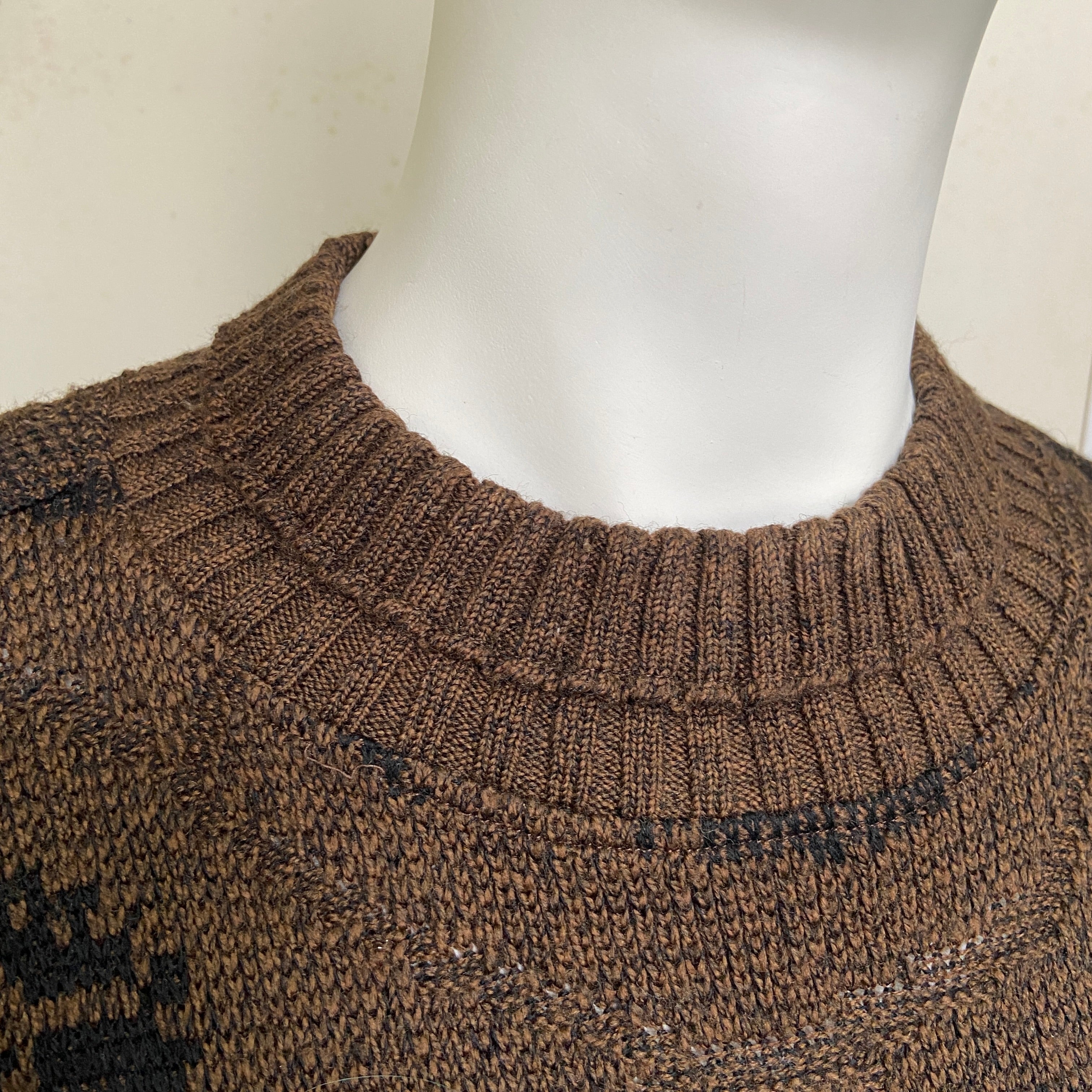 Gianni Versace 1982fw grungy brown knit sweater 40 - 4