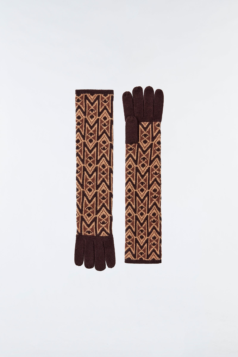 BIMINI Merino blend monogram long gloves 1