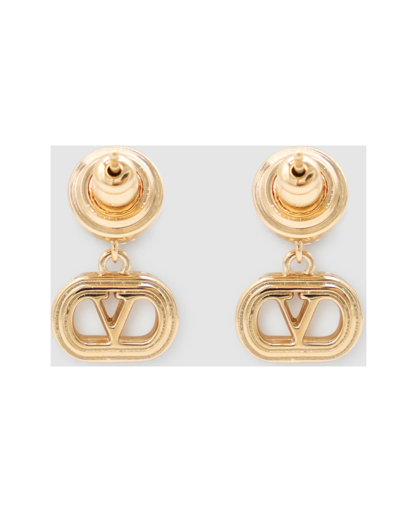 Gold And Crystal Metal Earrings - 2