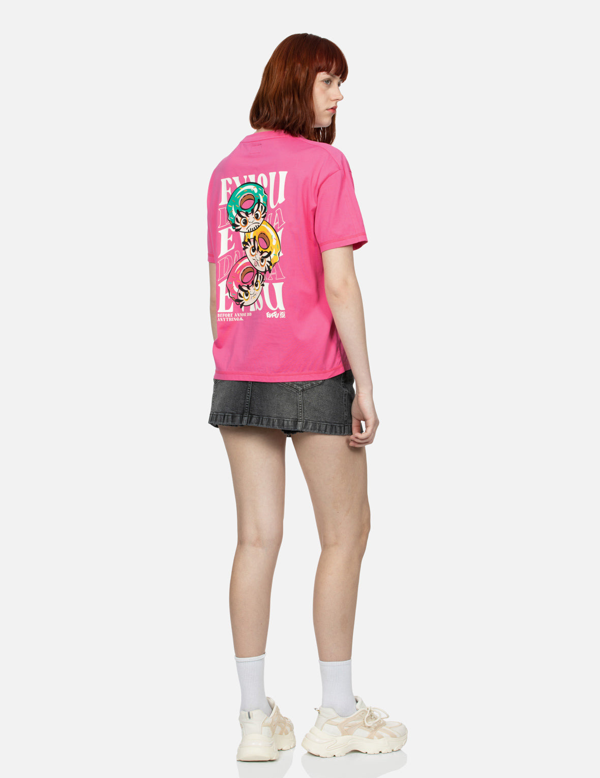 SEAGULL EMBROIDERY WASHED FASHION FIT DENIM SKORT - 3