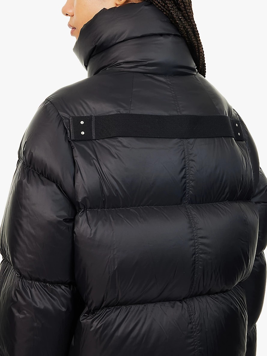 Funnel-neck quilted shell-down jacket - 5