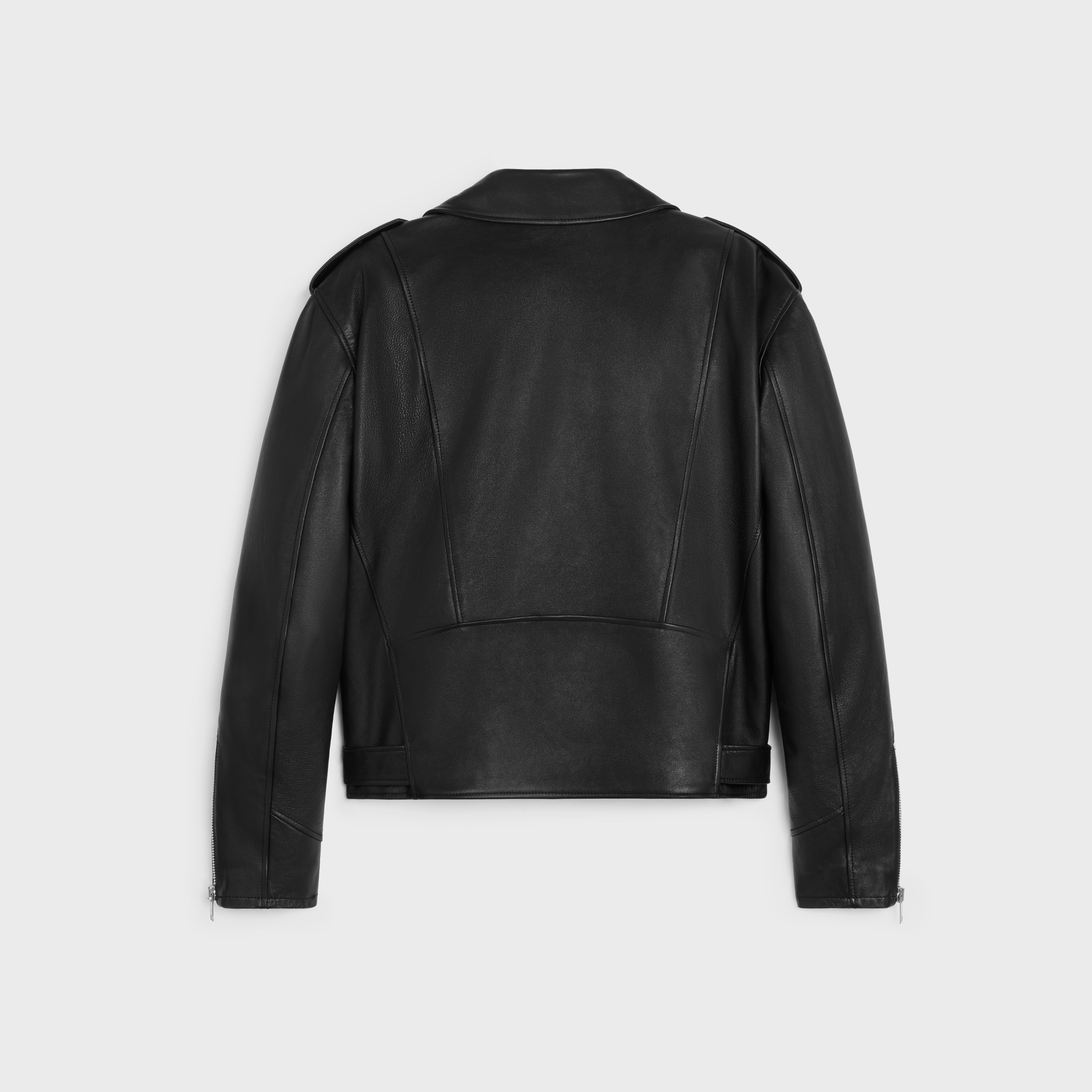 loose biker jacket in calfskin - 2