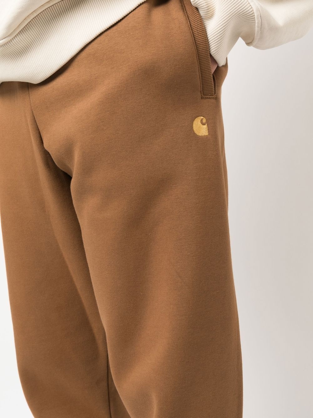 embroidered-logo cotton track pants - 5