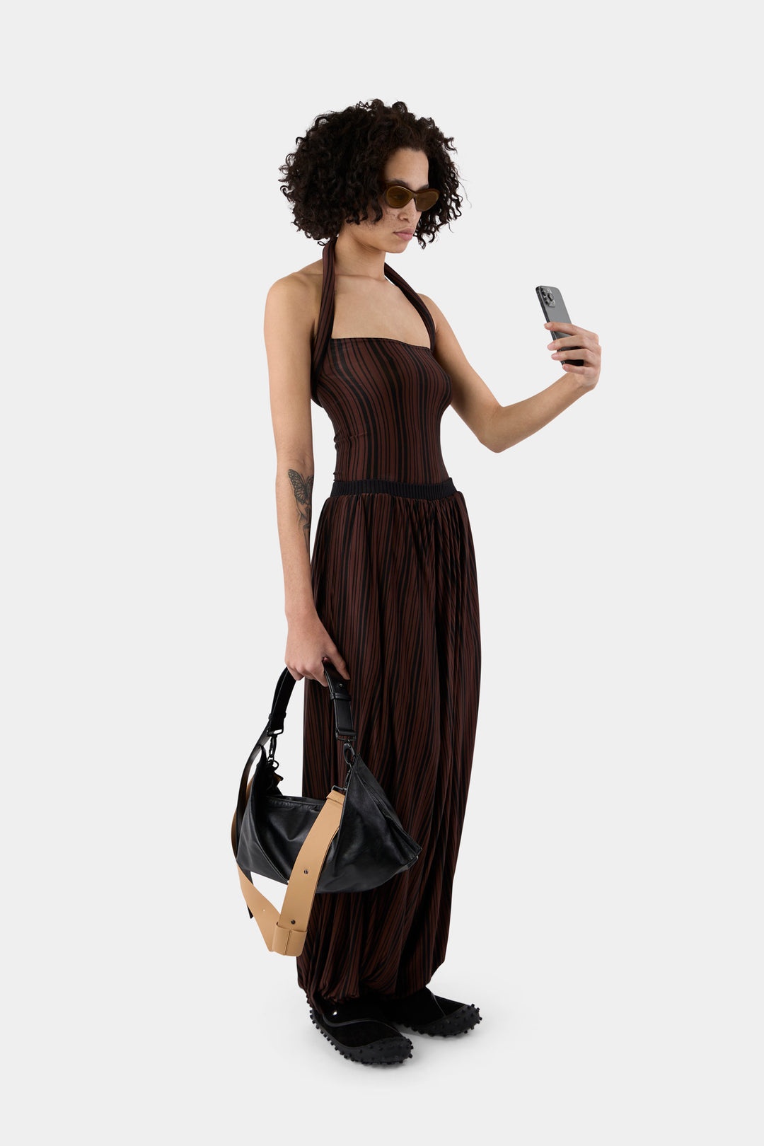 TUBO TOP / black & brown stripes - 2