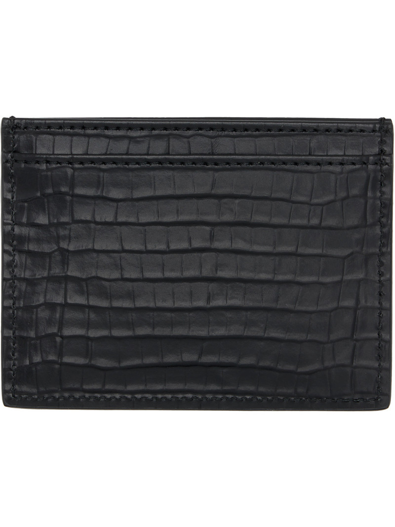 Vivienne Westwood Black Flat Mini Croc Card Holder outlook