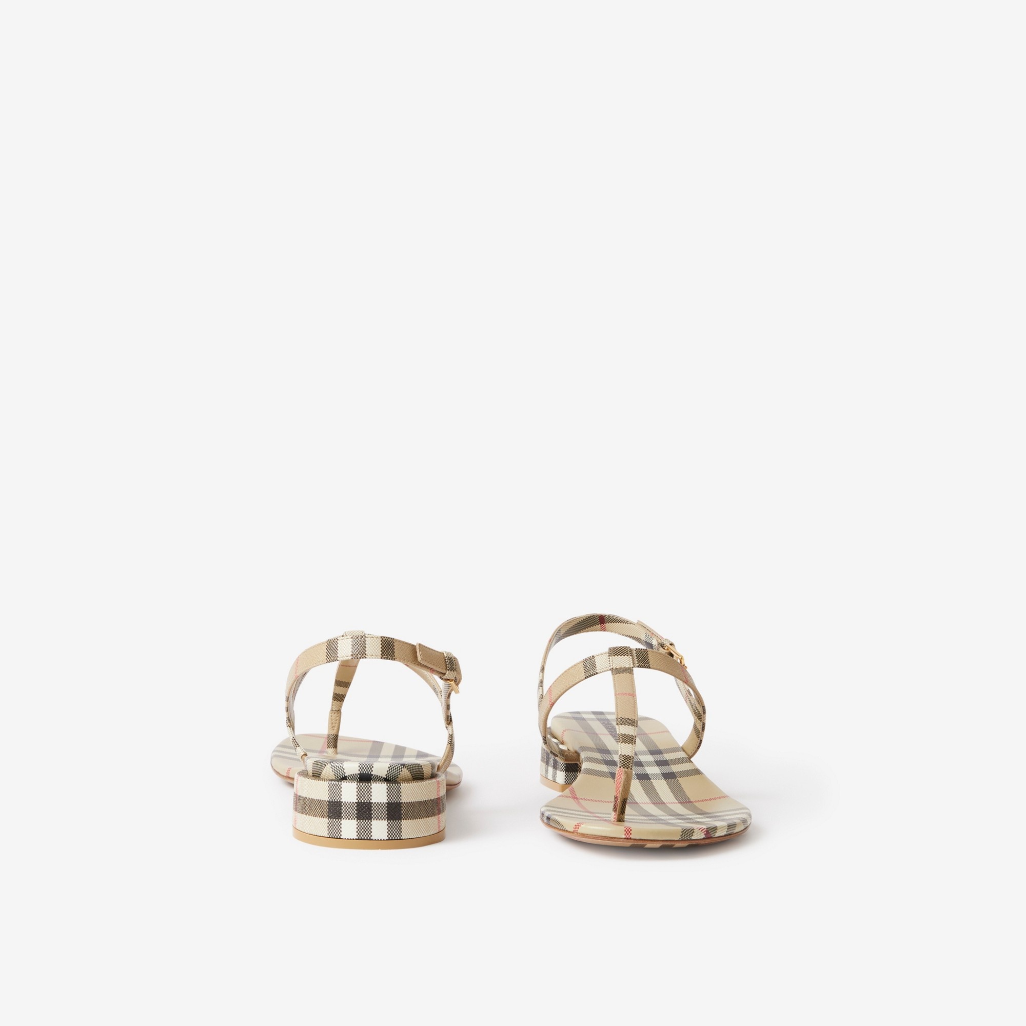 Vintage Check and Lambskin Sandals - 4