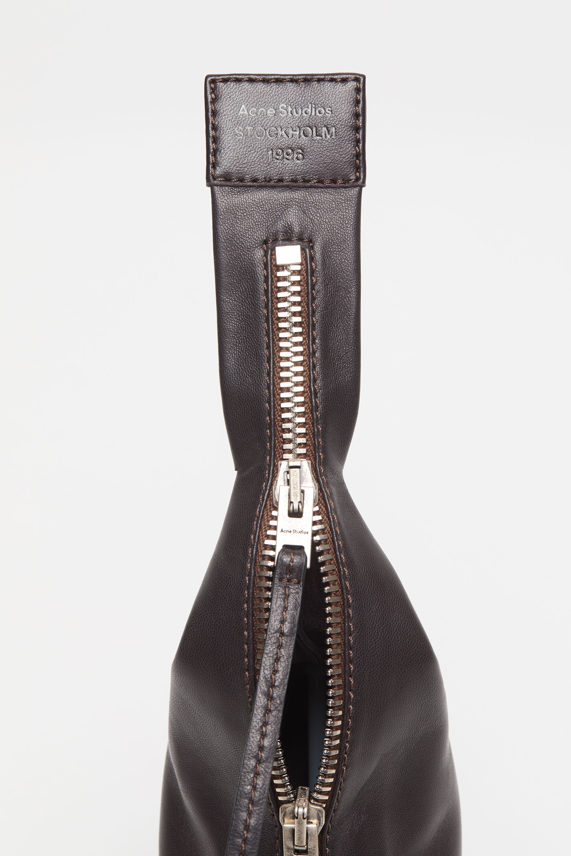 Leather zip heels - Dark brown - 5