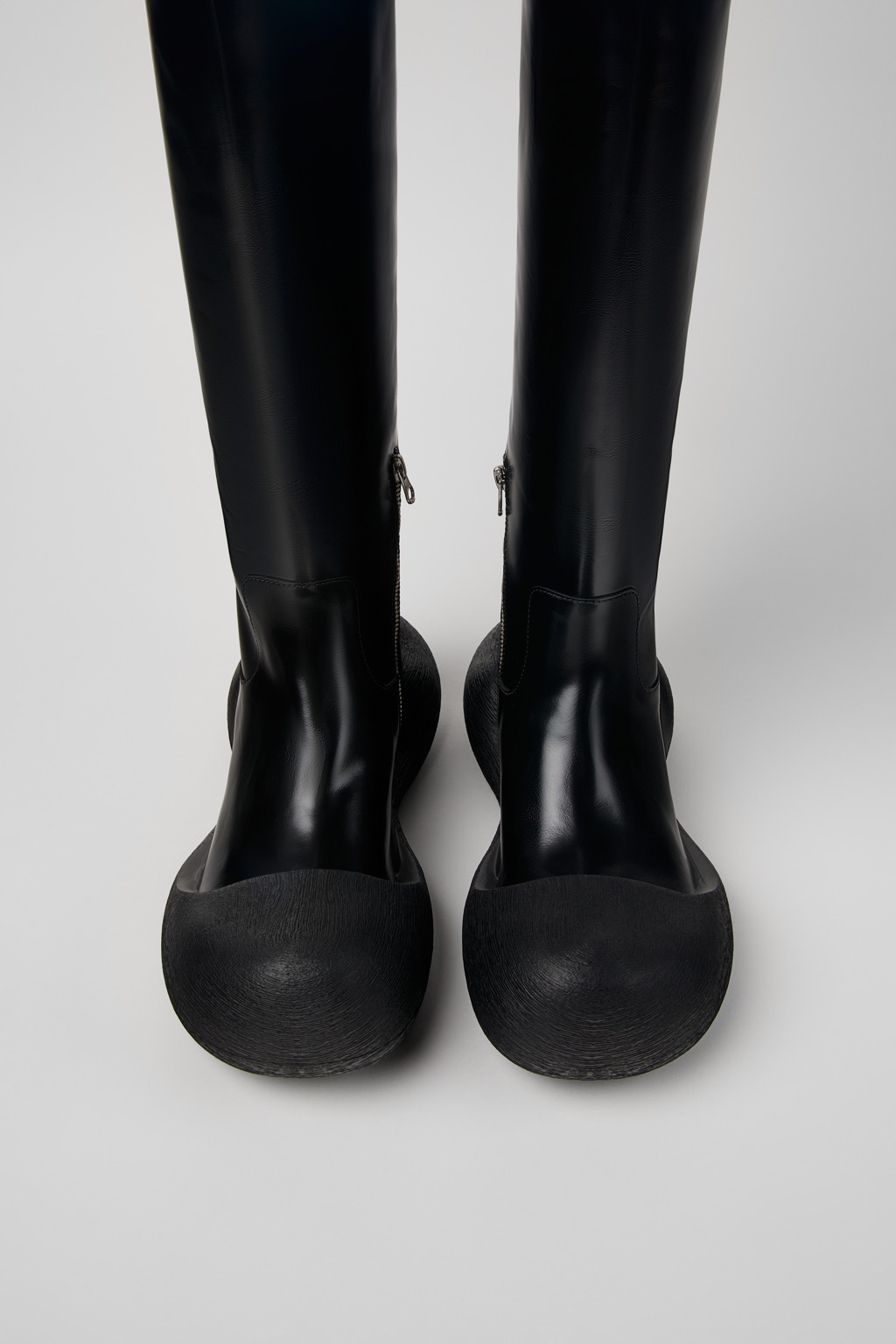 Black Leather Knee-High Boots - 4