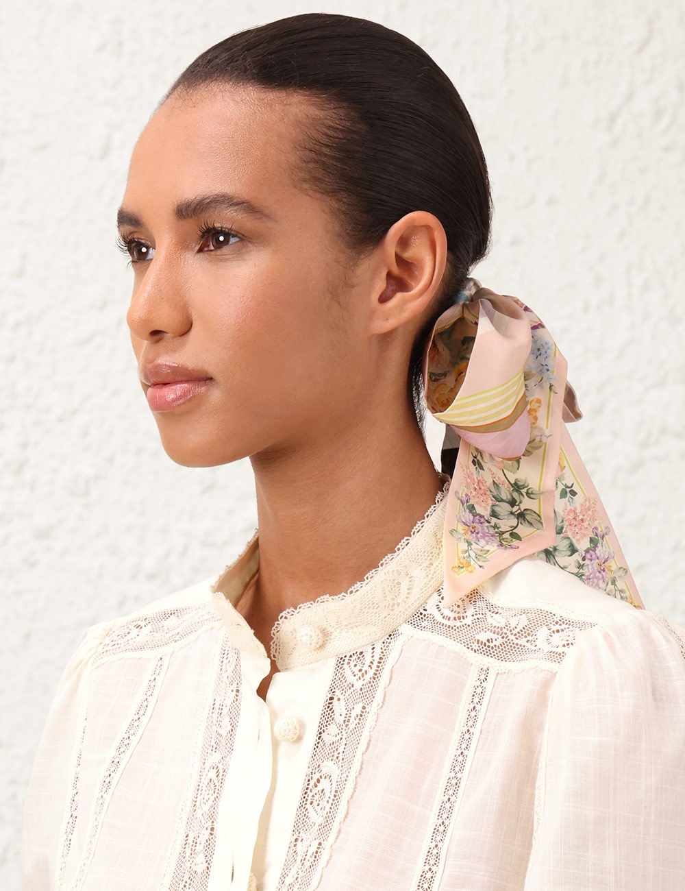 PRINTED SILK RIBBON SCARF - 4