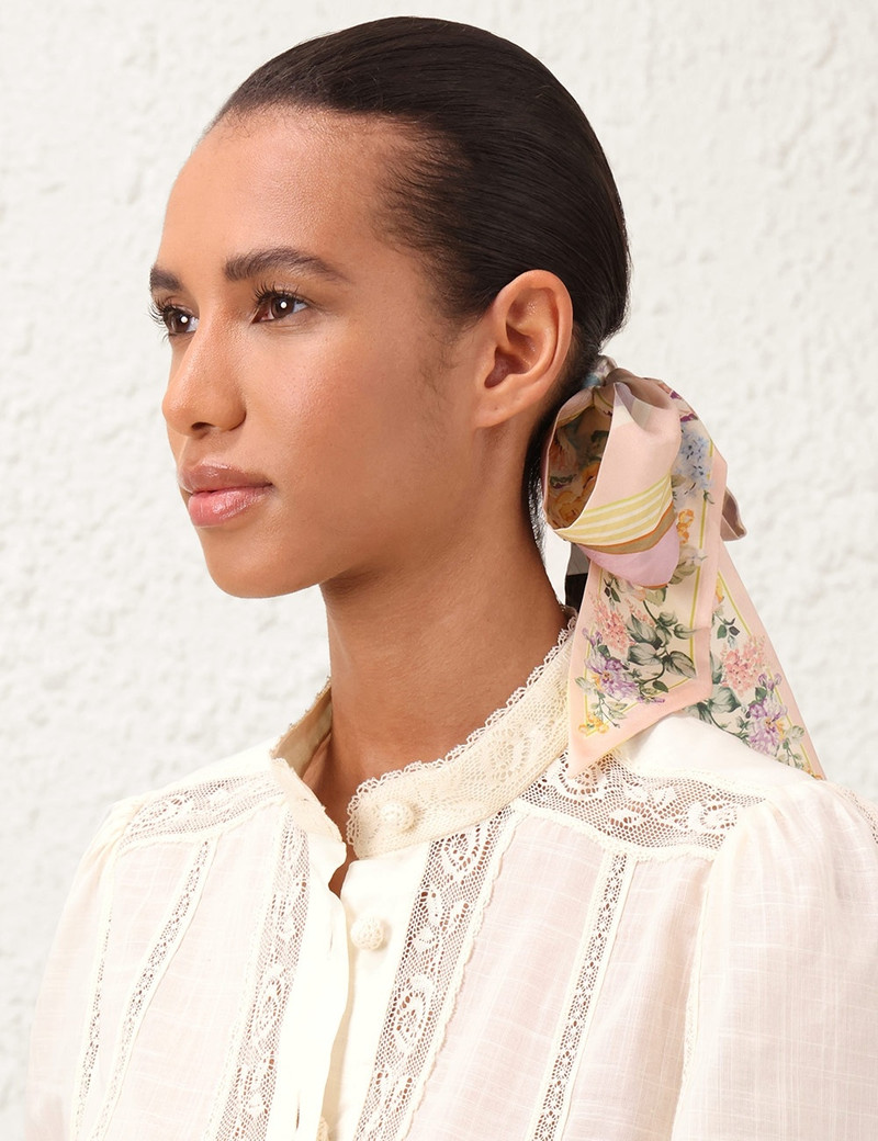 PRINTED SILK RIBBON SCARF 4