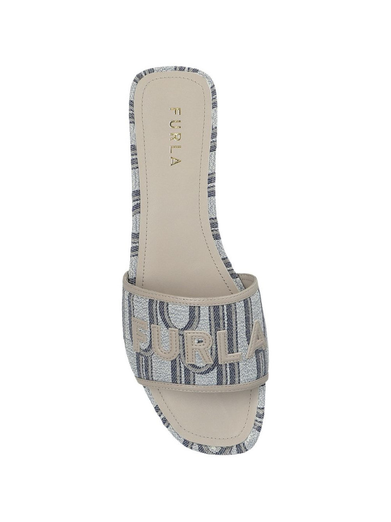 logo striped flat sandals 3