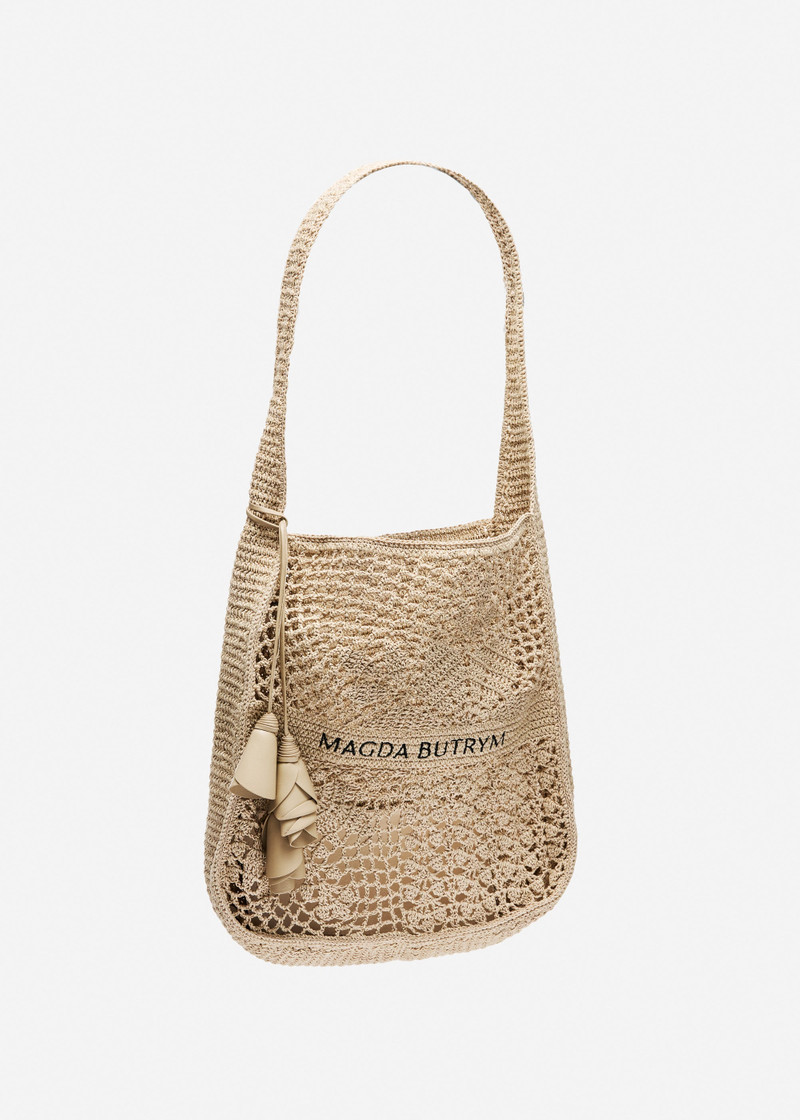 MAGDA BUTRYM Magda Butrym crochet tote bag in nude outlook
