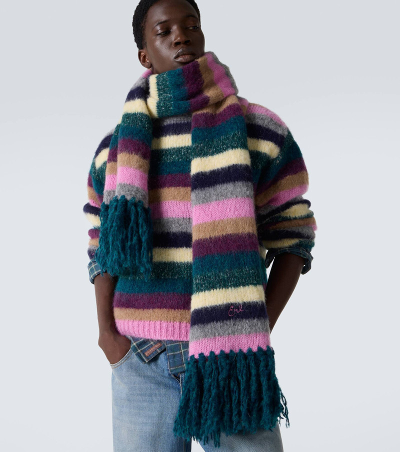 ERL Striped alpaca wool and mohair-blend scarf outlook