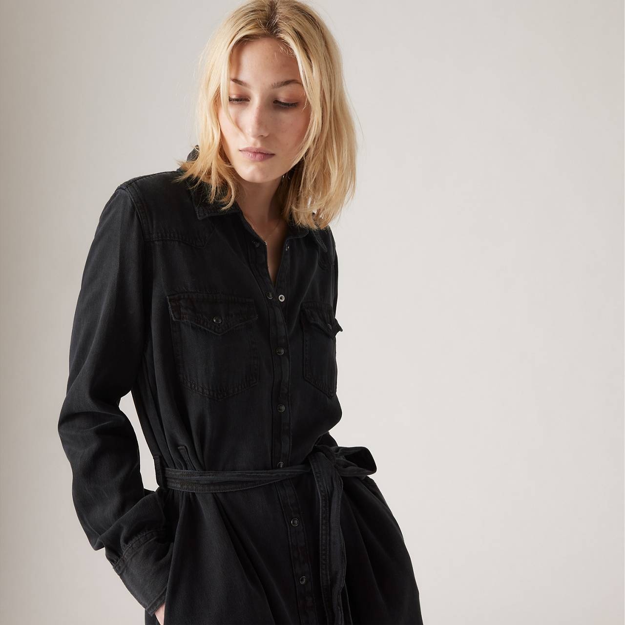 QUINNEY DENIM DRESS - 5