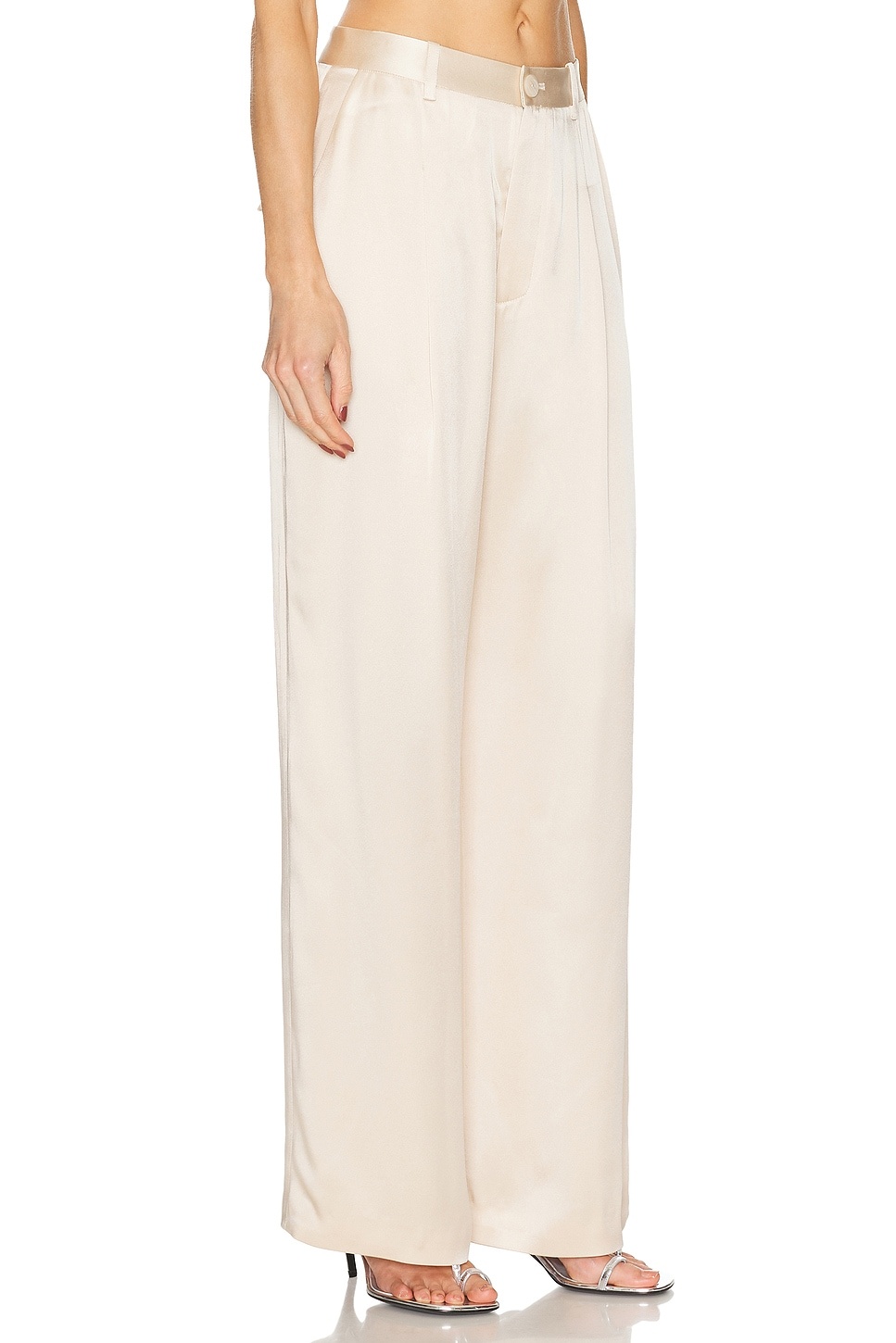 Satin Relaxed Pleated Pant - 2