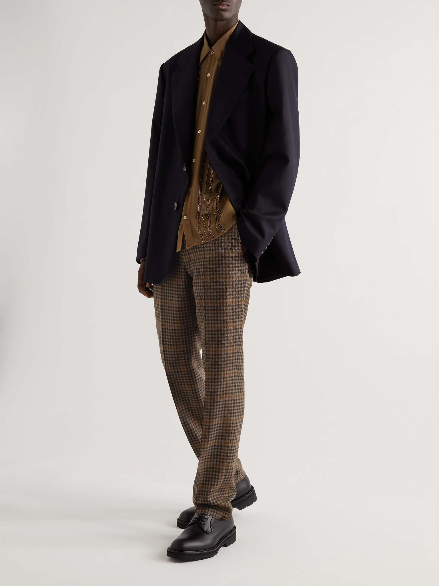 Tapered Checked Wool-Blend Suit Trousers - 2