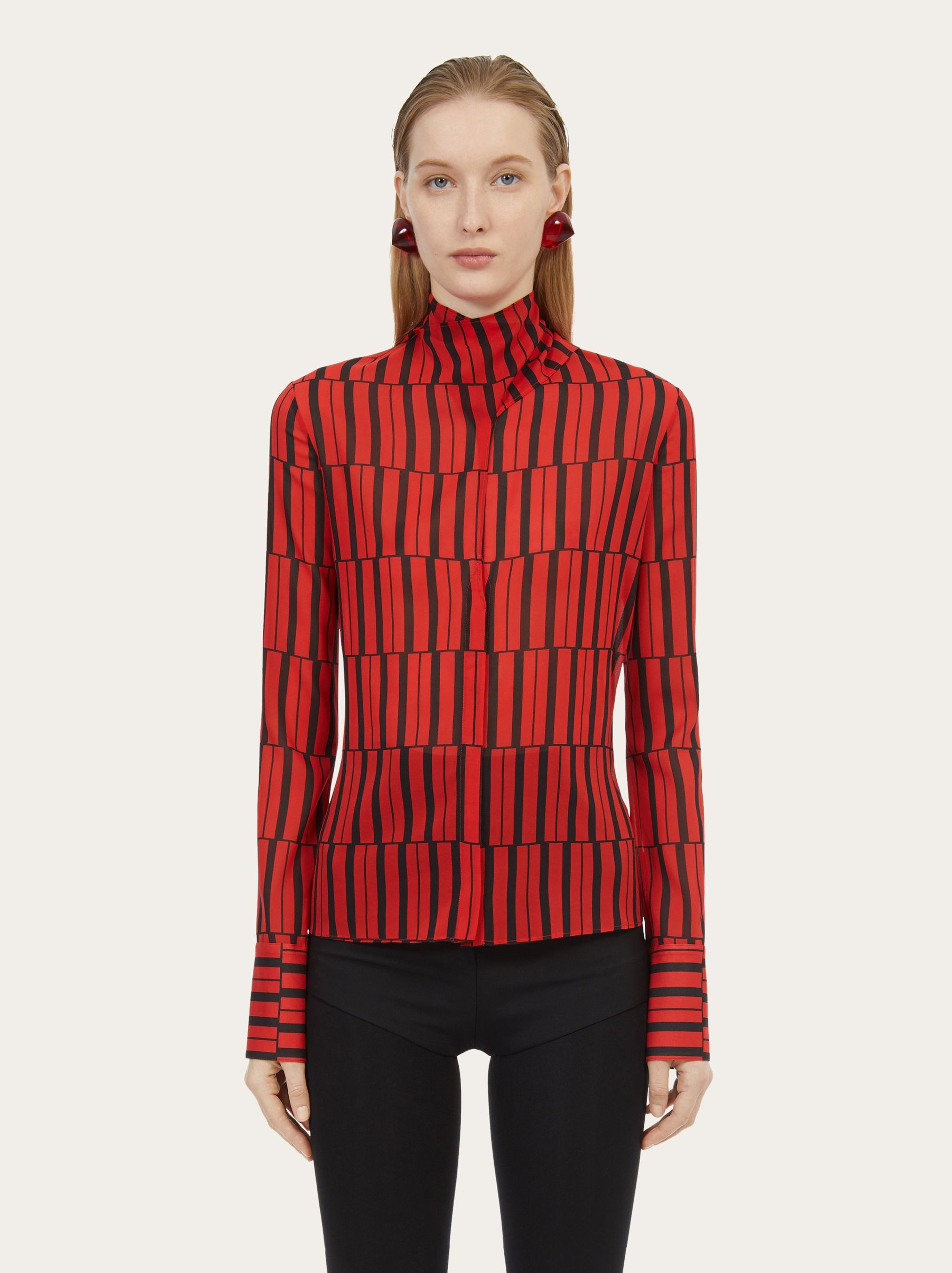 Sash collar shirt - 2