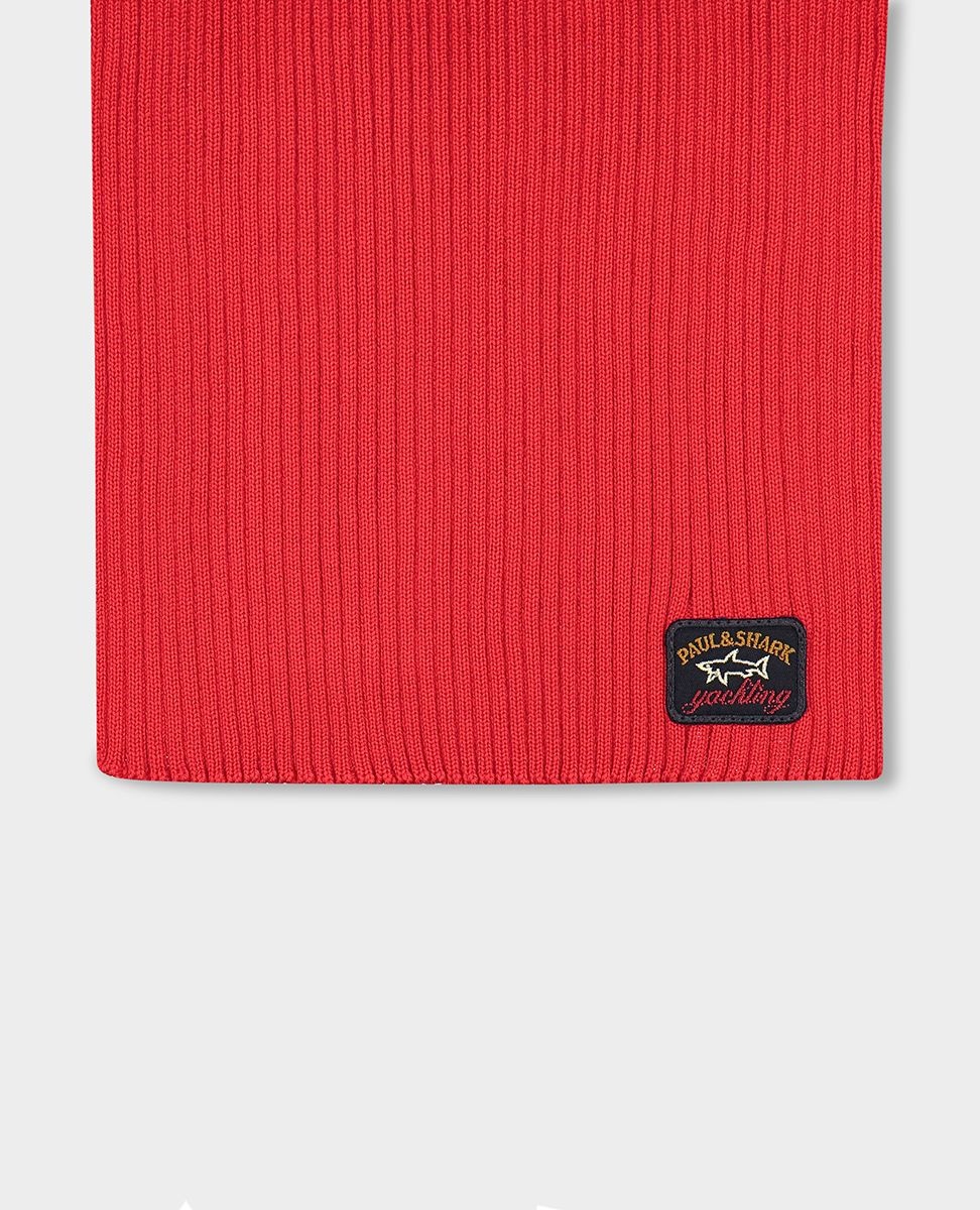 Wool scarf with iconic badge - 3