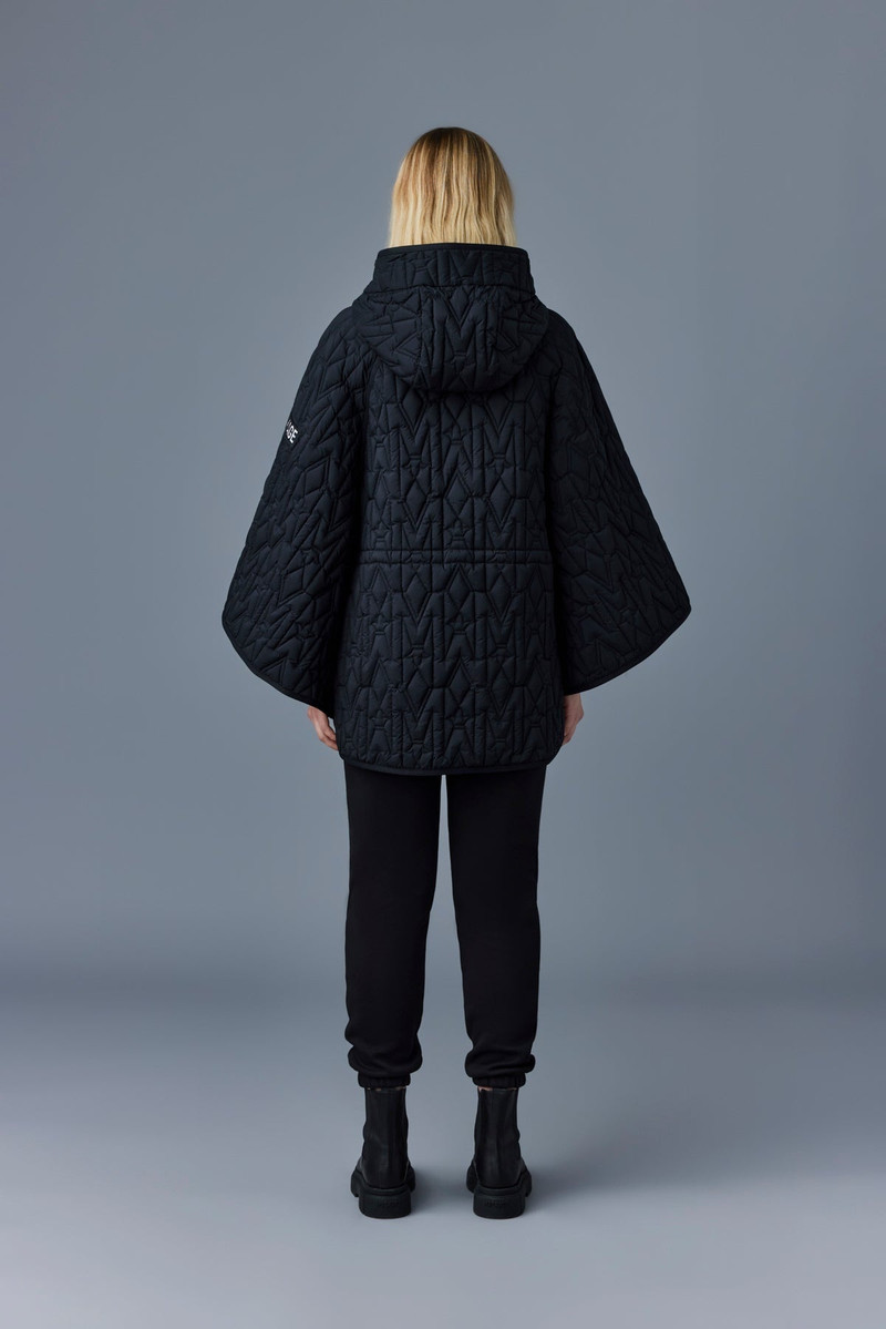 MICAH Mattle light down monogram poncho with hood 4