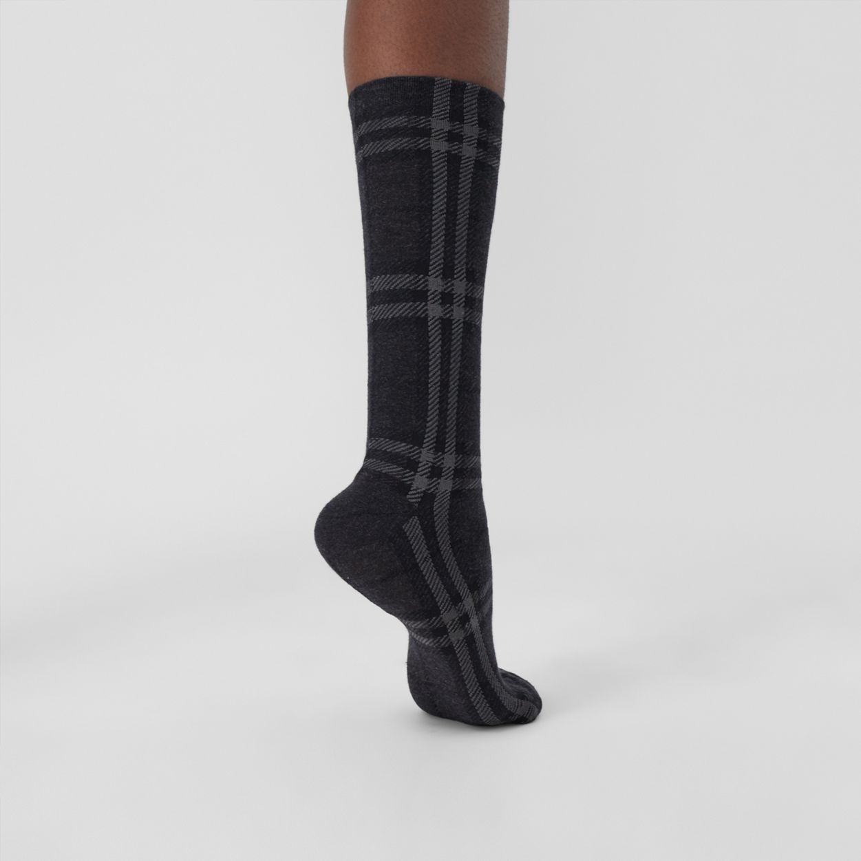 Check Cotton Cashmere Blend Socks - 3