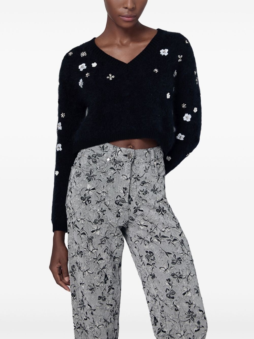 v-neck sweater - 2