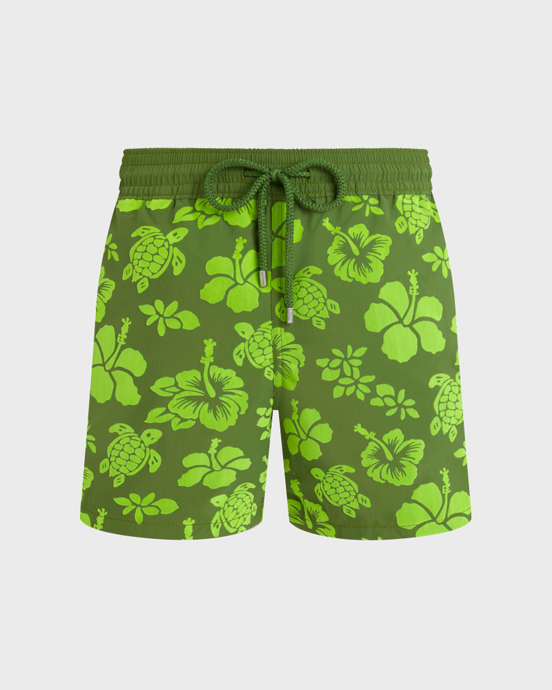 MEN SWIM SHORTS FLOCKED TROPICAL TURTLES 1