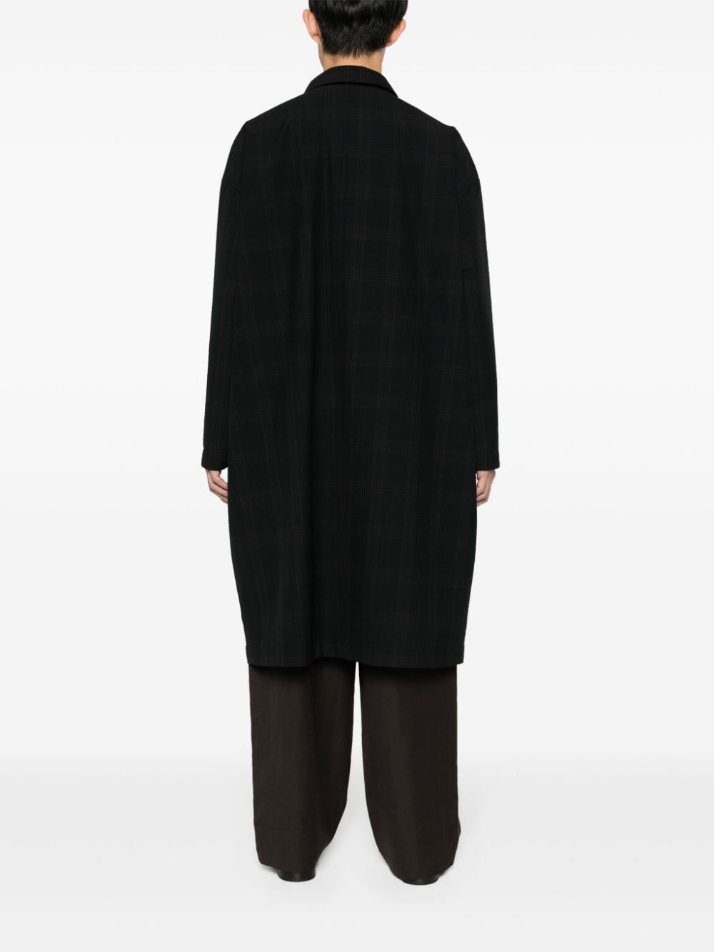 checked wool coat - 4