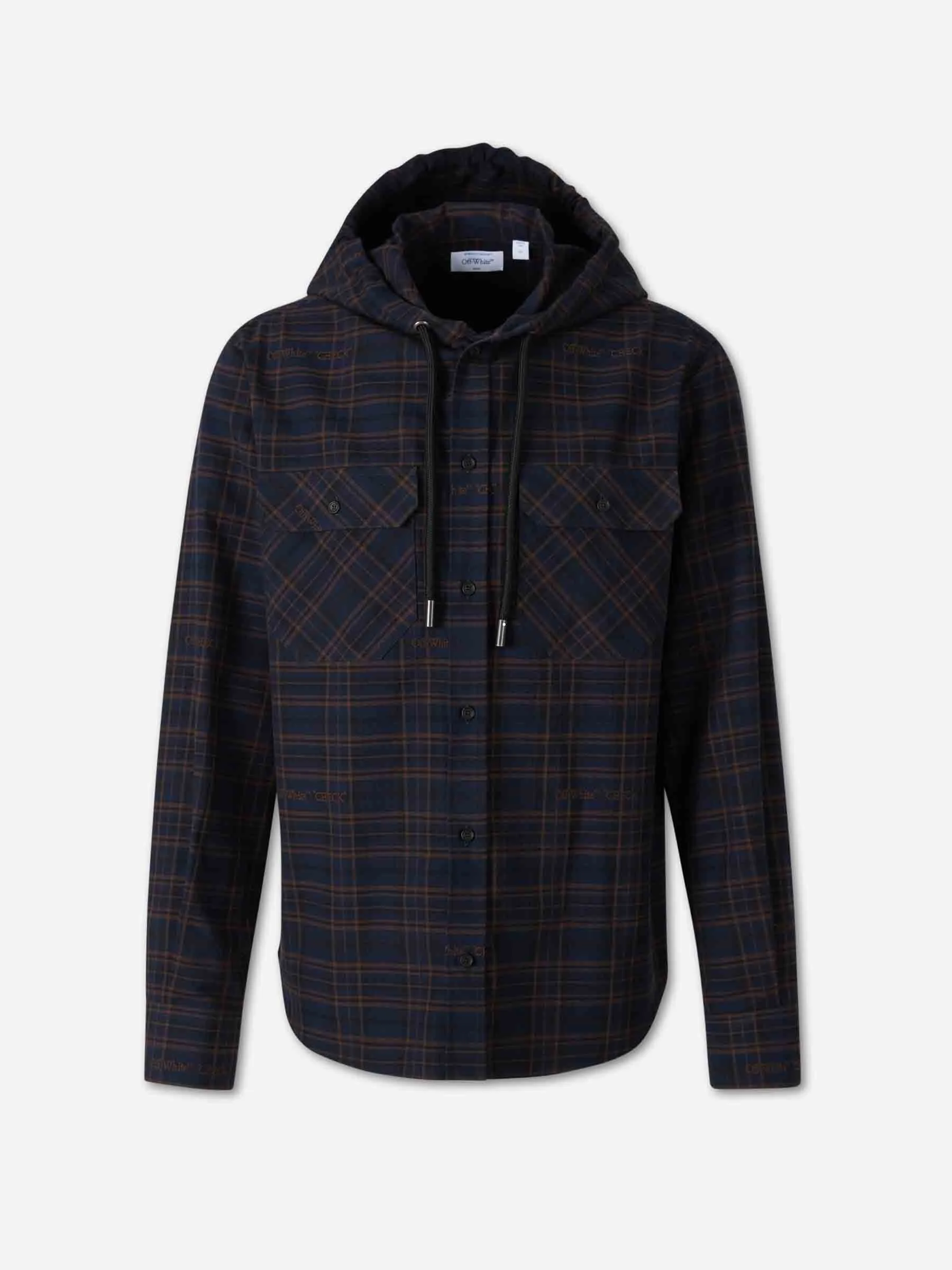 PLAID HOODED OVERSHIRT - 1
