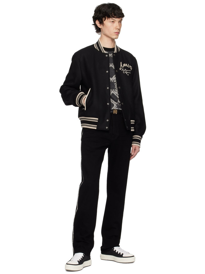 AMIRI Black Crystal Stripe Slim Jeans outlook