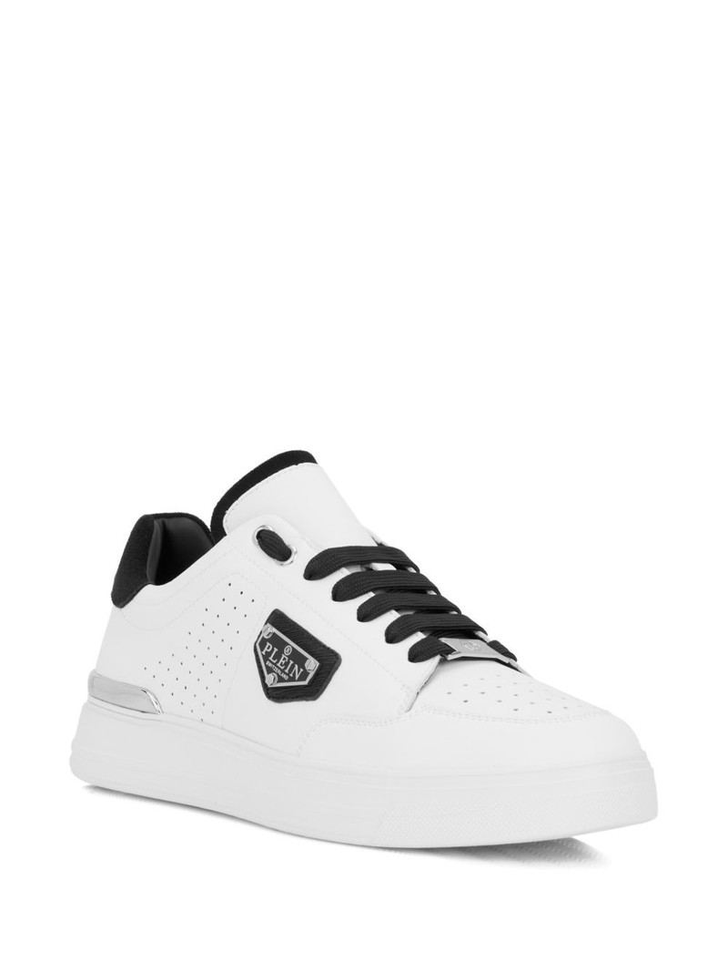 PHILIPP PLEIN triangle-plaque low-top sneakers outlook