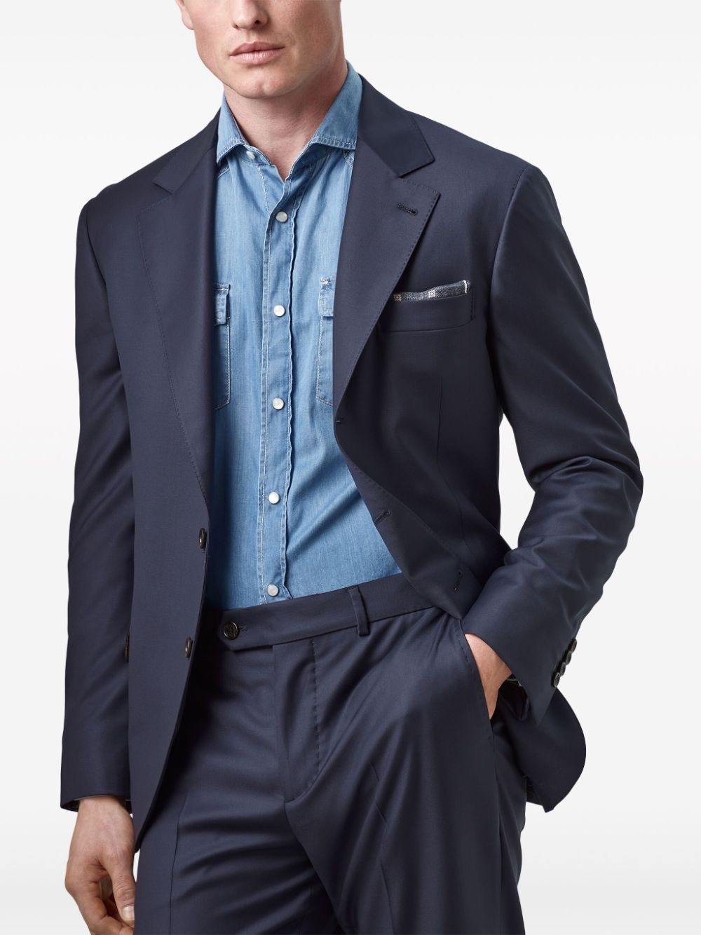 single-breasted virgin-wool blazer - 5
