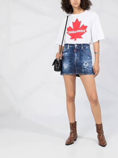 DSQUARED2 distressed denim skirt outlook