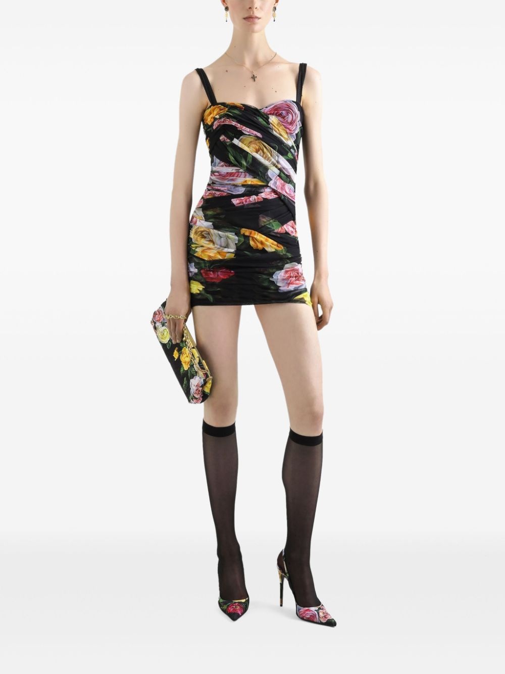 floral-print mini dress - 2