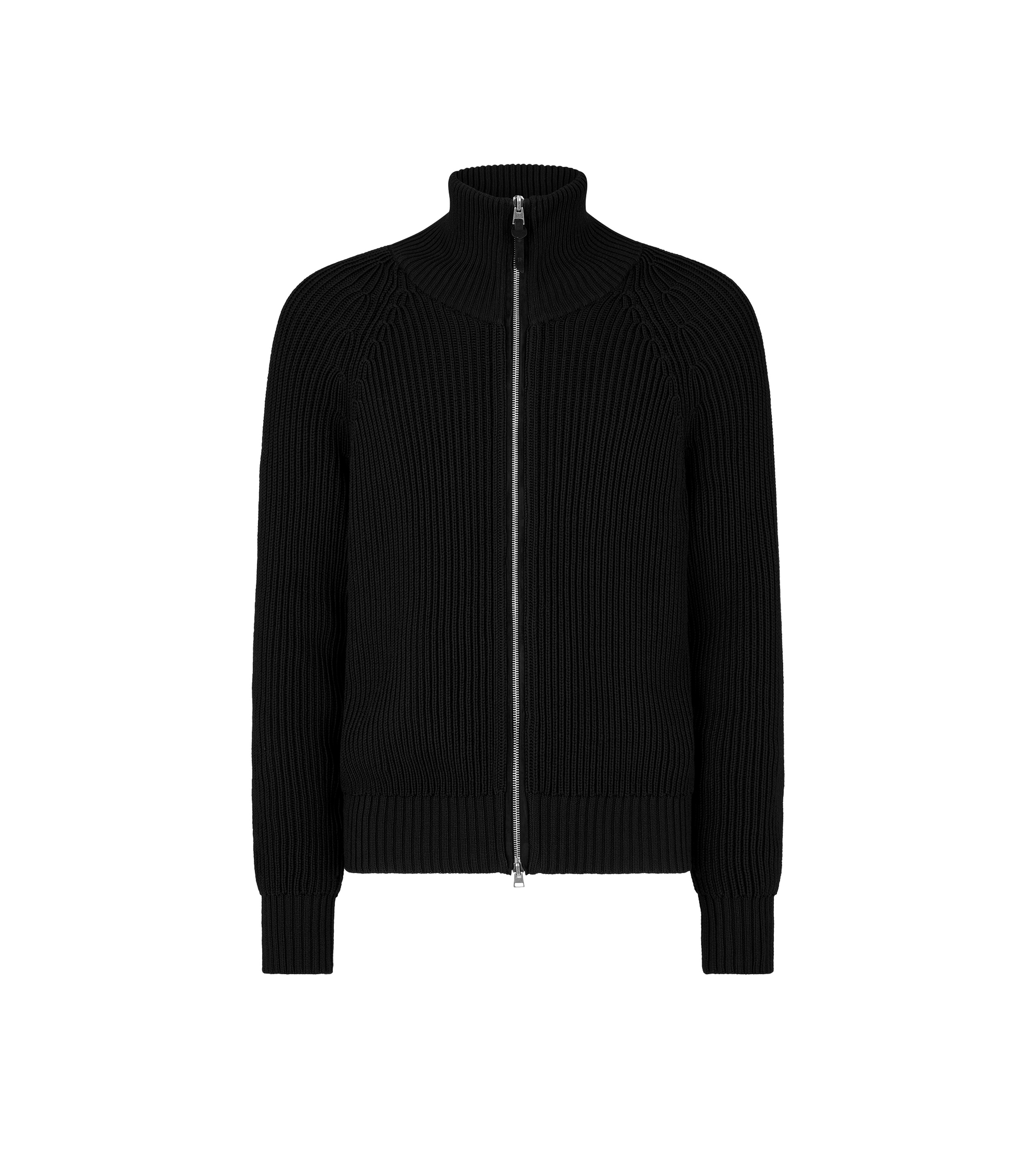 SILK COTTON ZIP FUNNEL NECK - 1