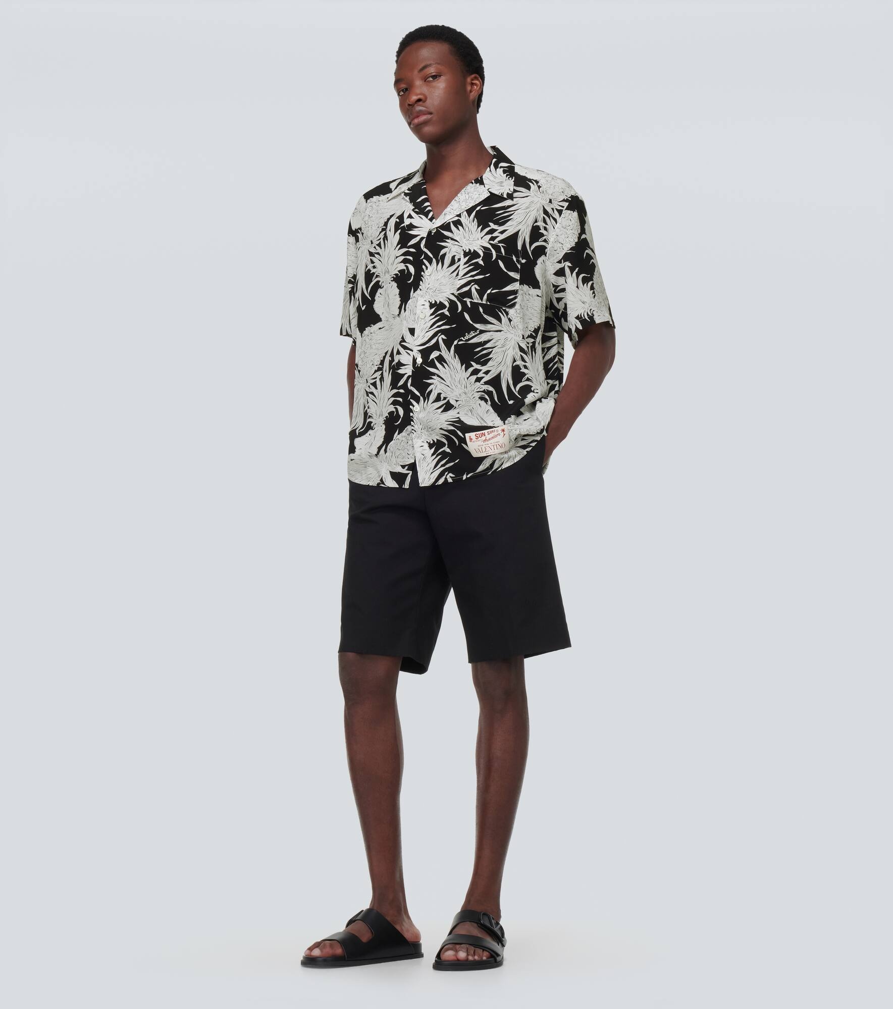 Printed silk bowling shirt - 2