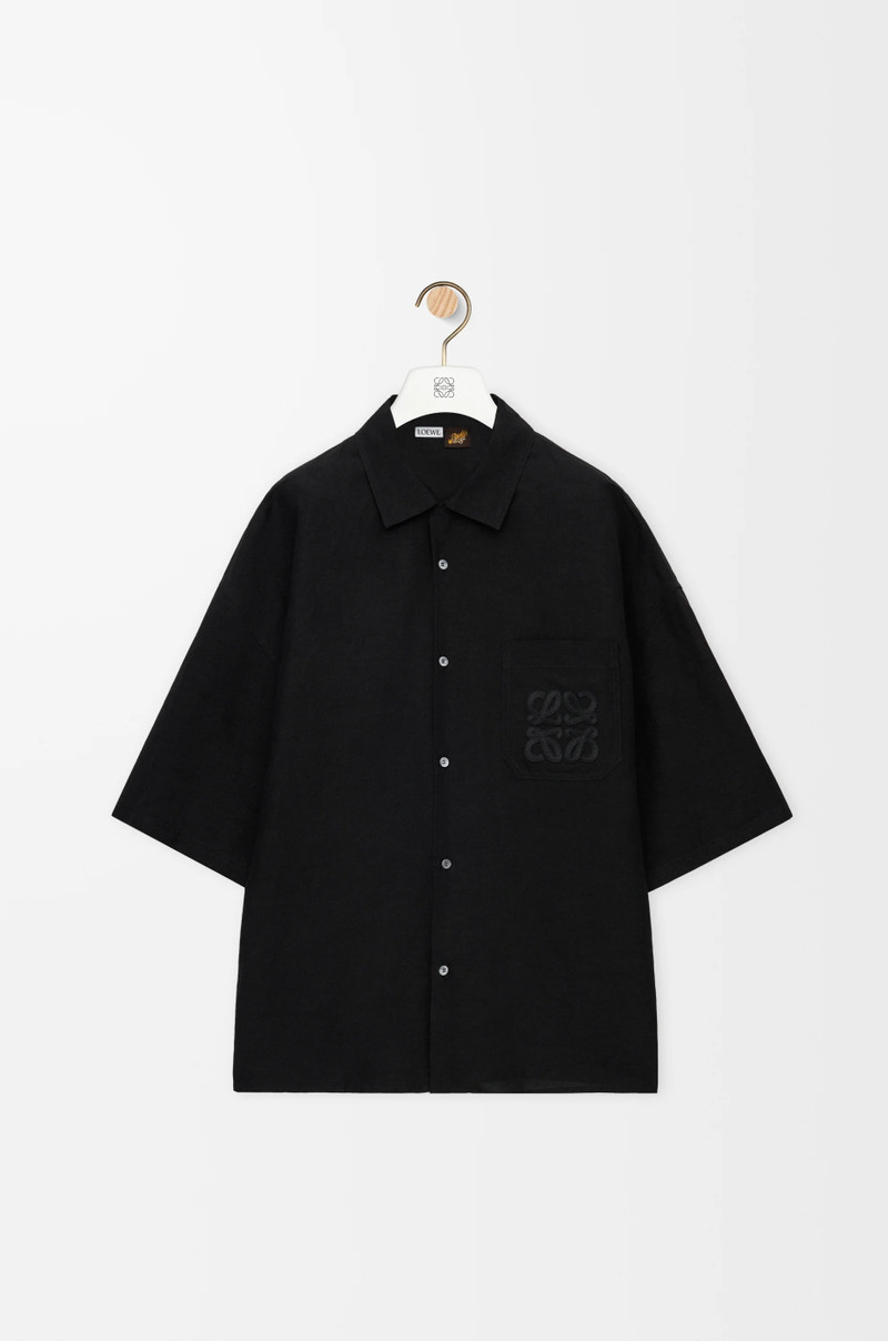 Short sleeve shirt in viscose and linen 1