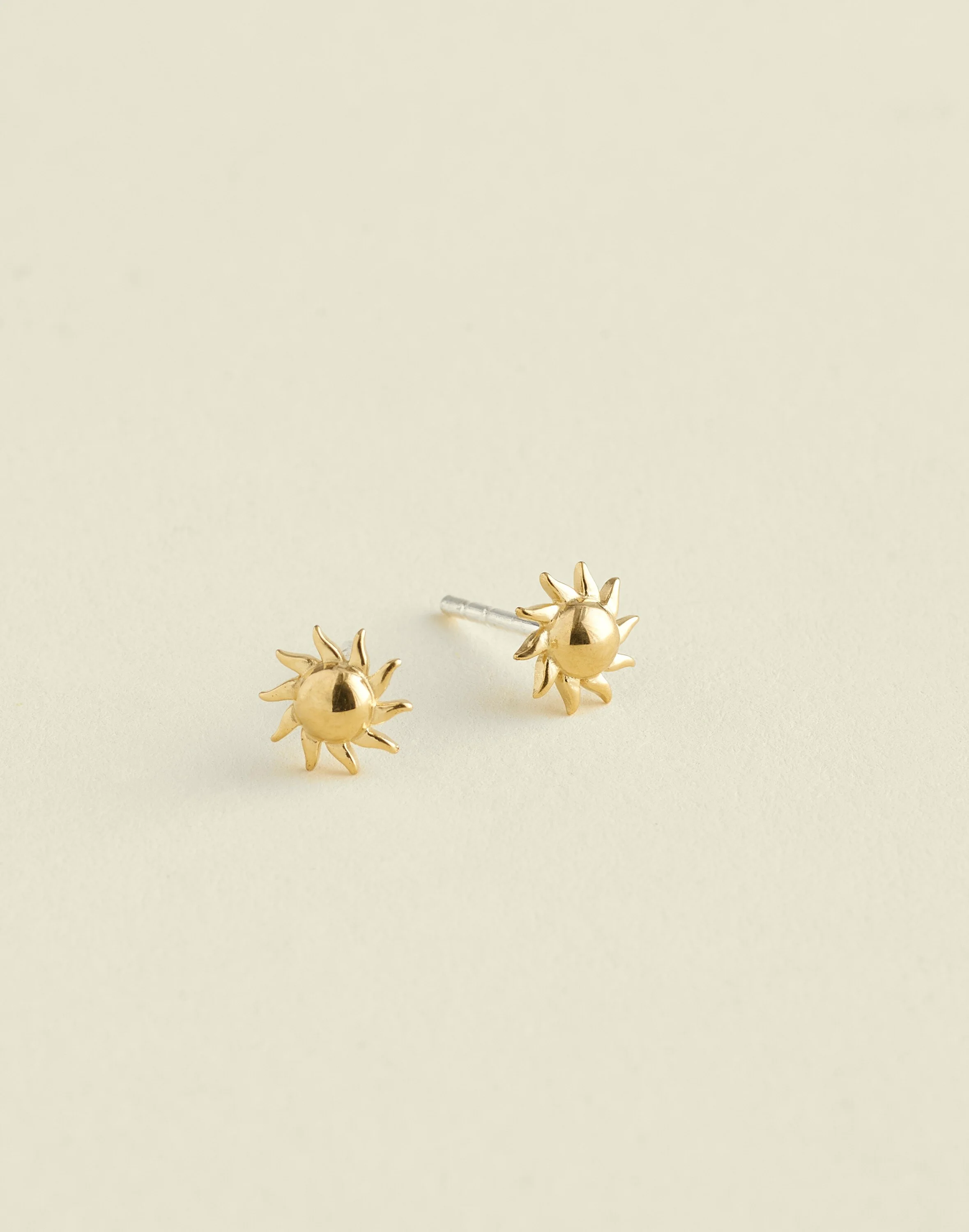 Demi-Fine Sun Stud Earrings - 1