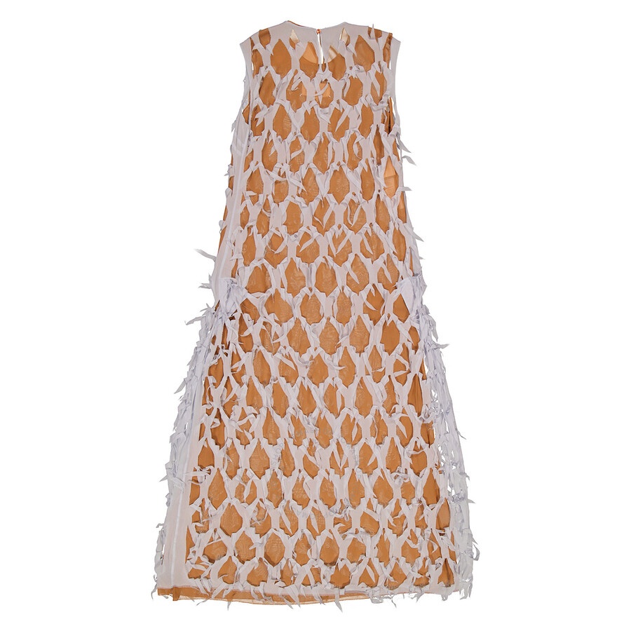 Maison Margiela Ladies Light Sky Cut-Out Silk-Blend Dress - 7