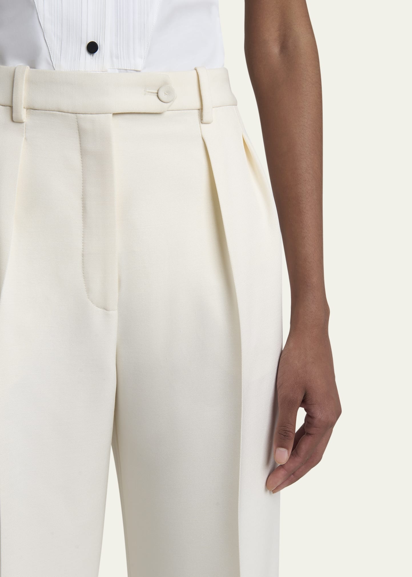 Bart Pleated Taper Leg Wool Trousers - 5