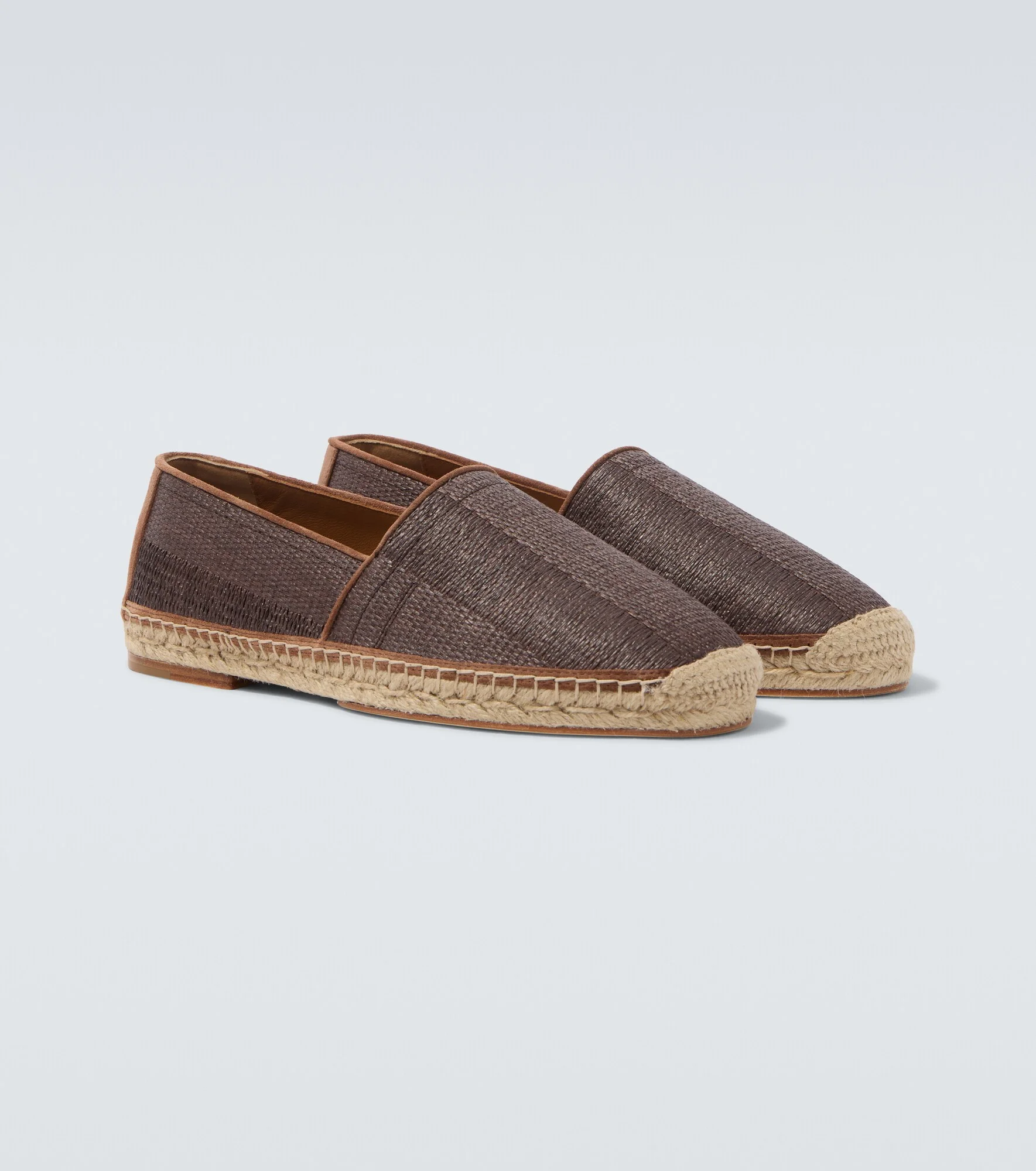 Leather-trimmed espadrilles - 1