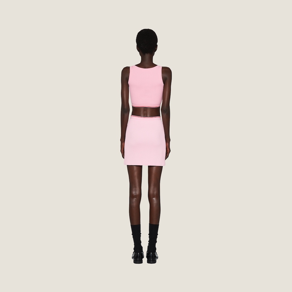Viscose miniskirt with logo - 2