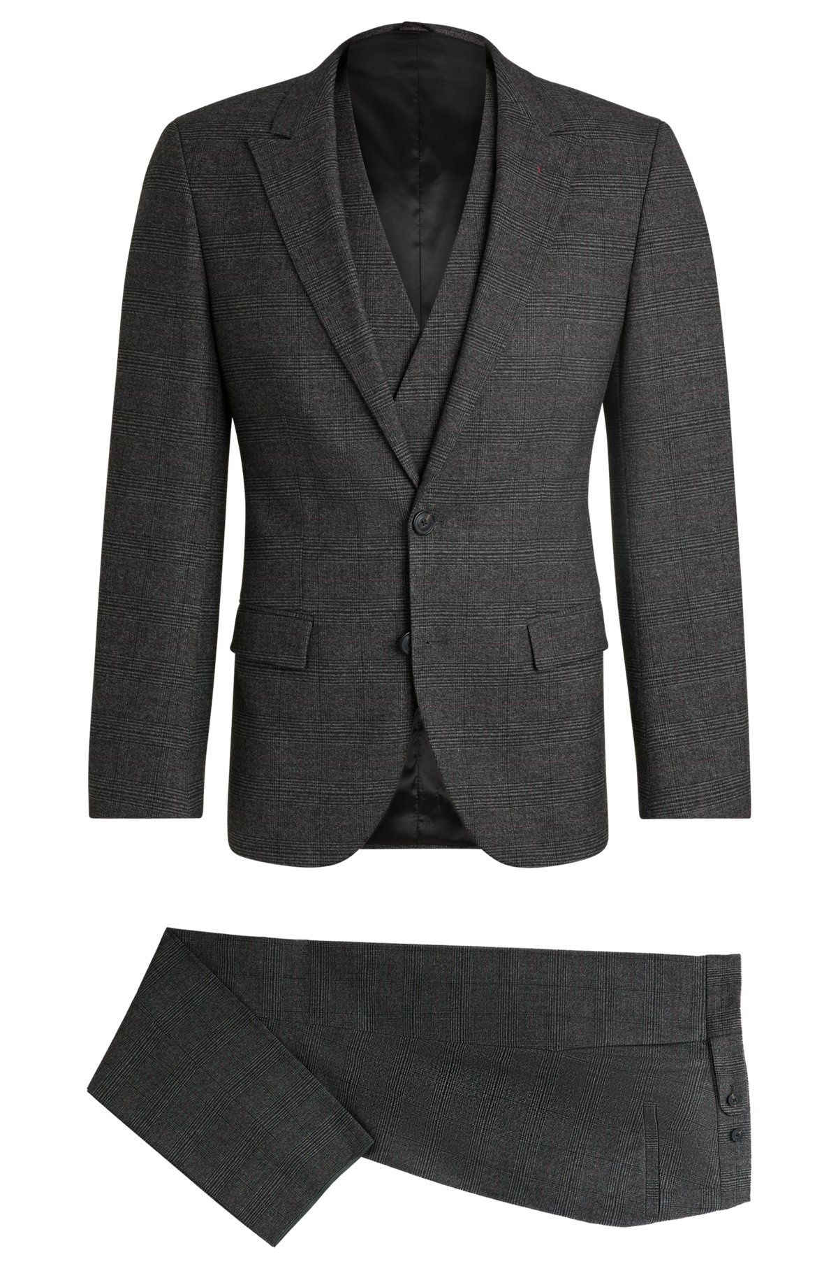 THREE-PIECE SLIM-FIT SUIT IN CHECKED FLANNEL - 8