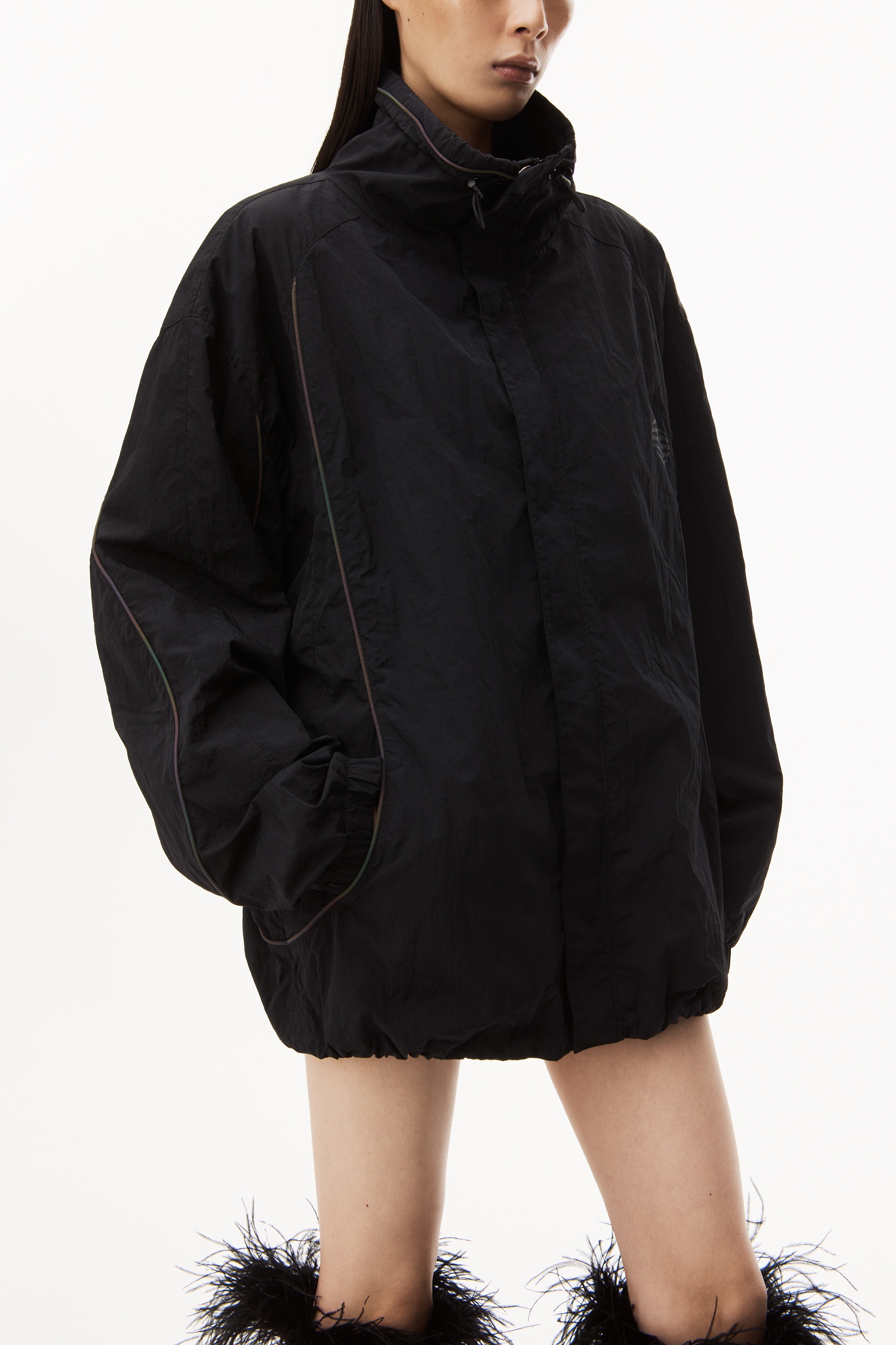 【ALEXANDER WANG】Nylon Track Jacket M Alexander Wang TRACK JACKET IN HEAVY WASHED NYLON | REVERSIBLE