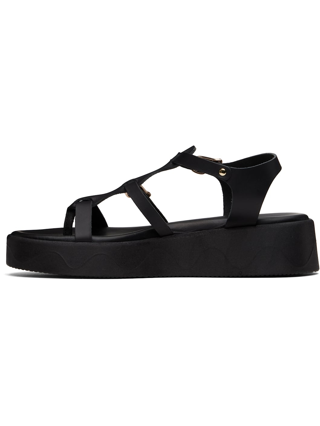 Black Grace Kelly Wave Sandals - 3
