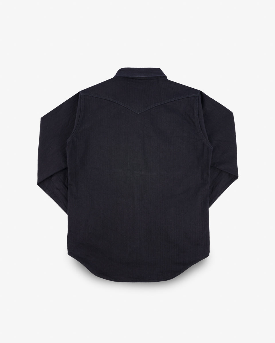 IHSH-410-BLK 14oz Herringbone CPO Western Shirt - Black - 3