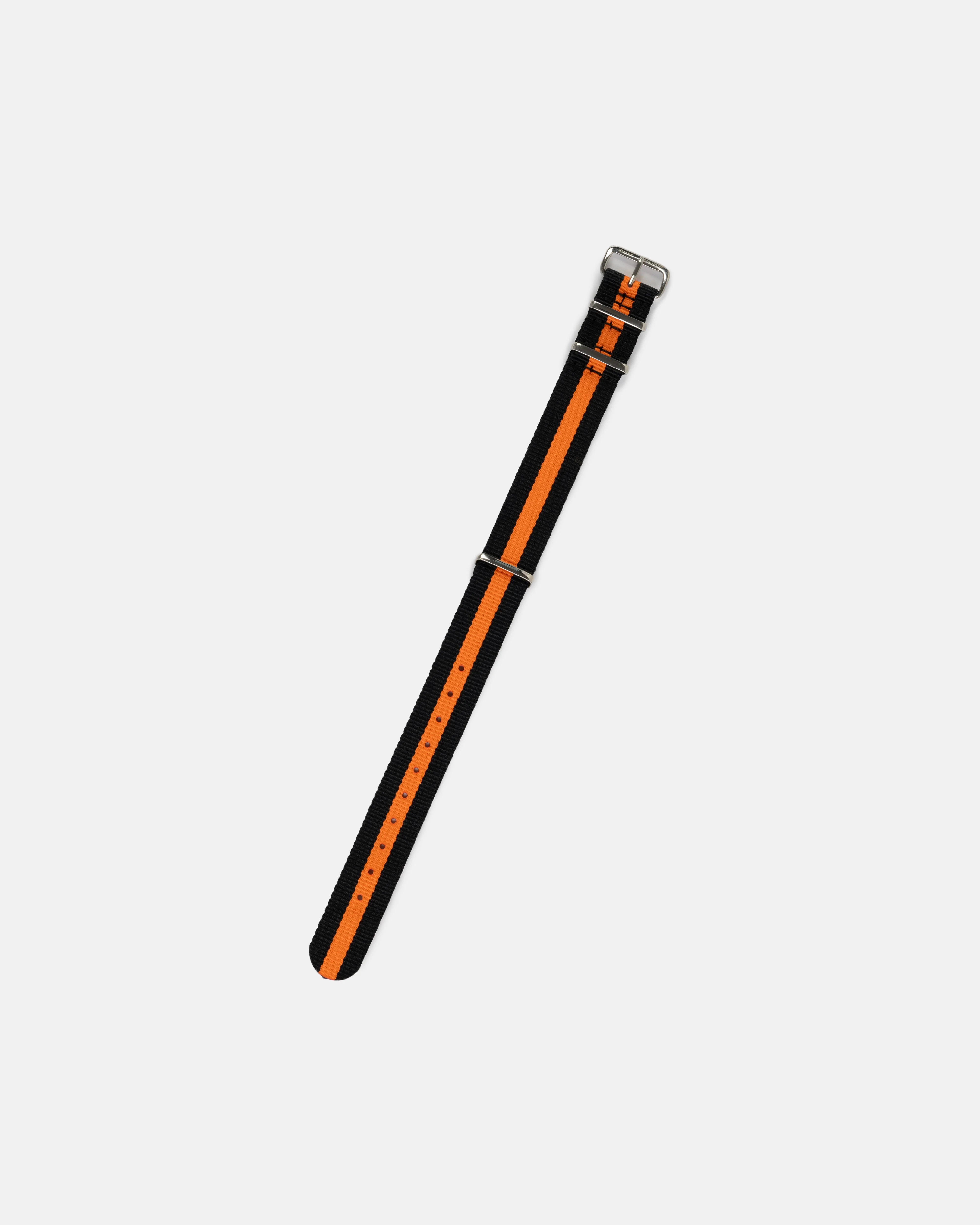 BLACK & ORANGE STRIPE NYLON WATCH STRAP - 1