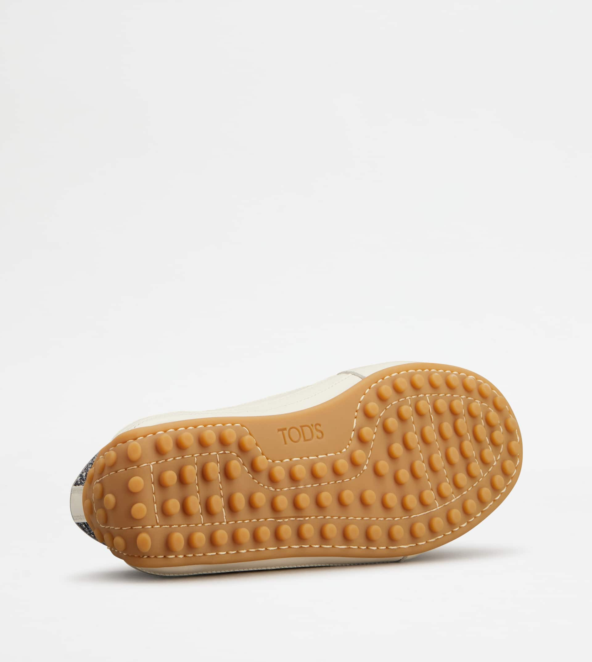 SNEAKERS IN FABRIC AND LEATHER - WHITE, BLACK - 4