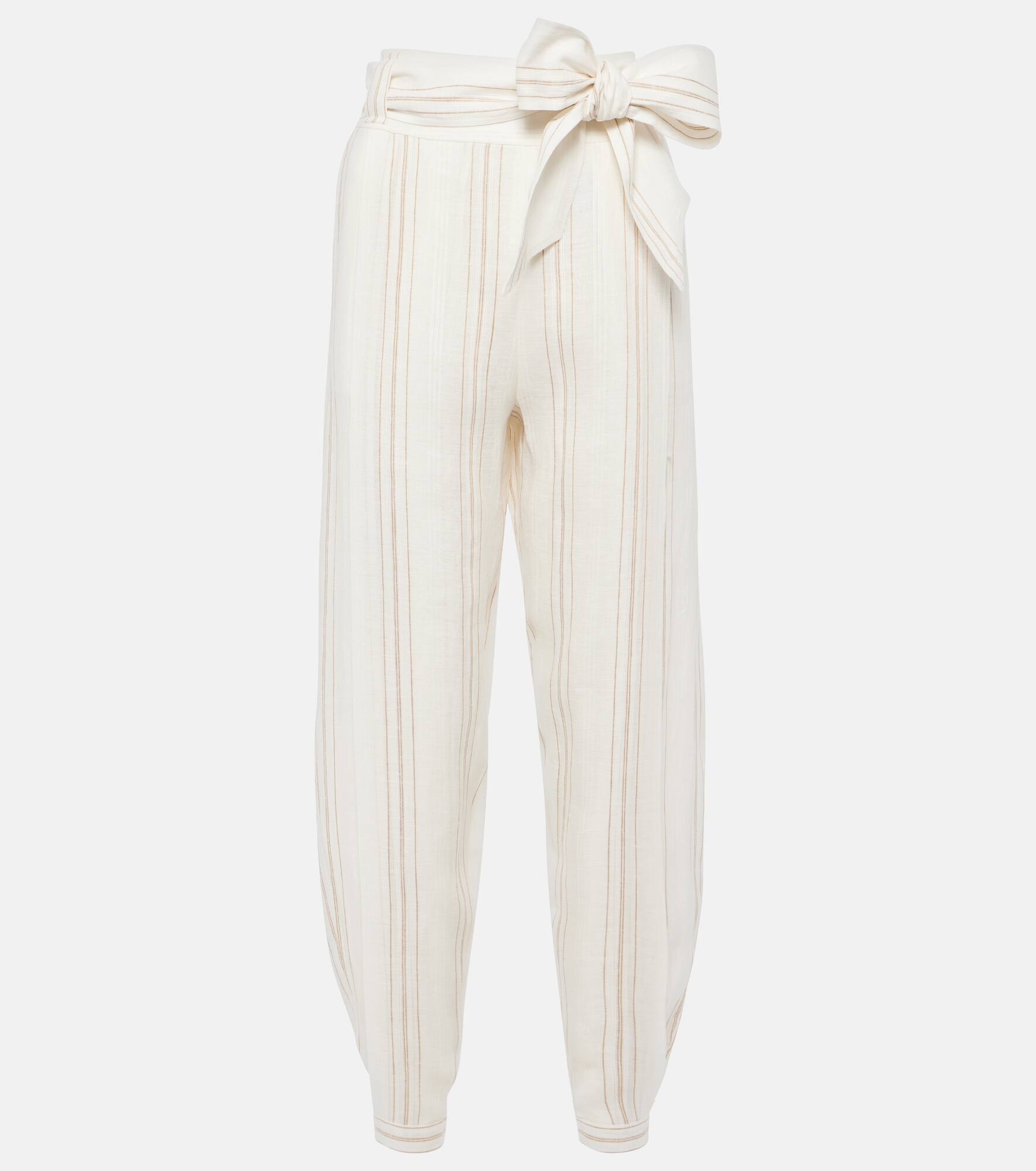 Gustel striped linen tapered pants - 1