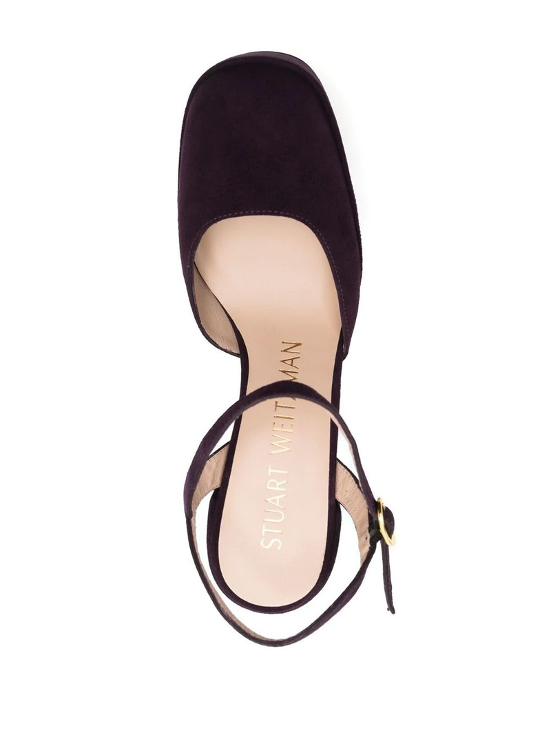 square-toe 150mm suede platform pumps 4